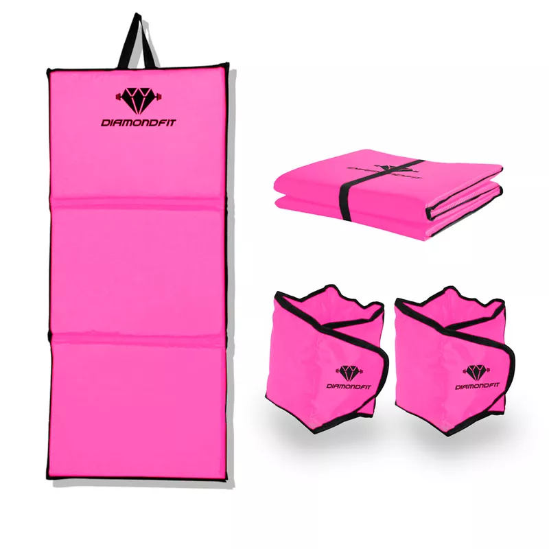 Kit Colchonete Dobrável D50 Academia Maleta + Par ... - Diamond Fit