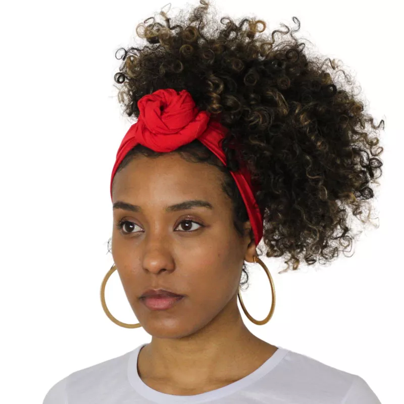Turbante Africano Liso Vermelho - Estilo Afro