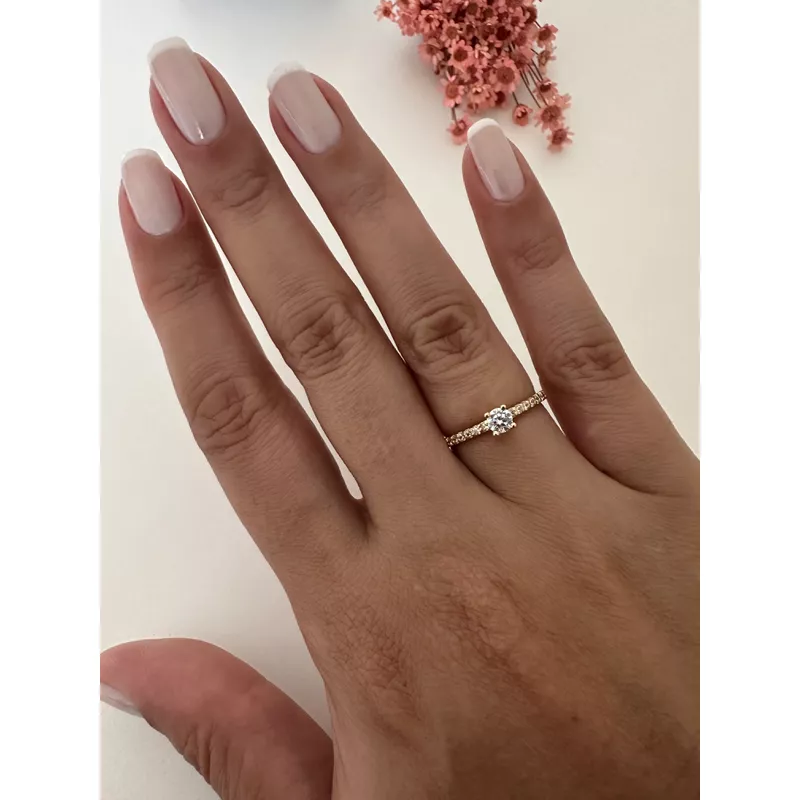 Solitário Amora Em Ouro 18k 