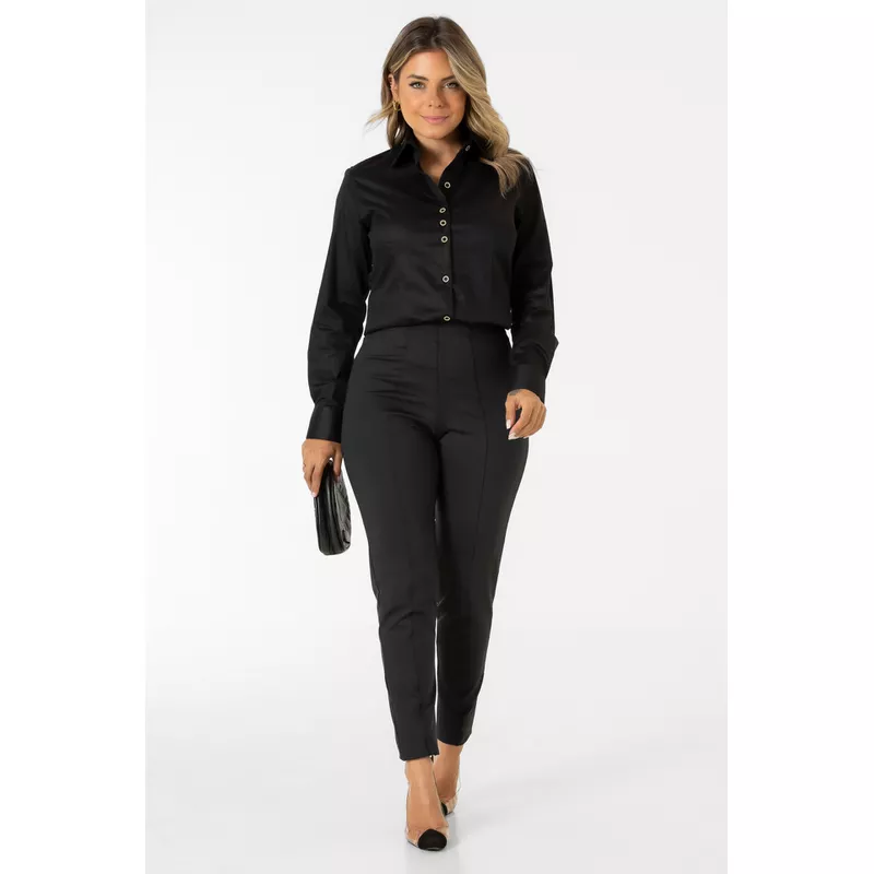 Camisa Preta Feminina Veneza - Fyorella