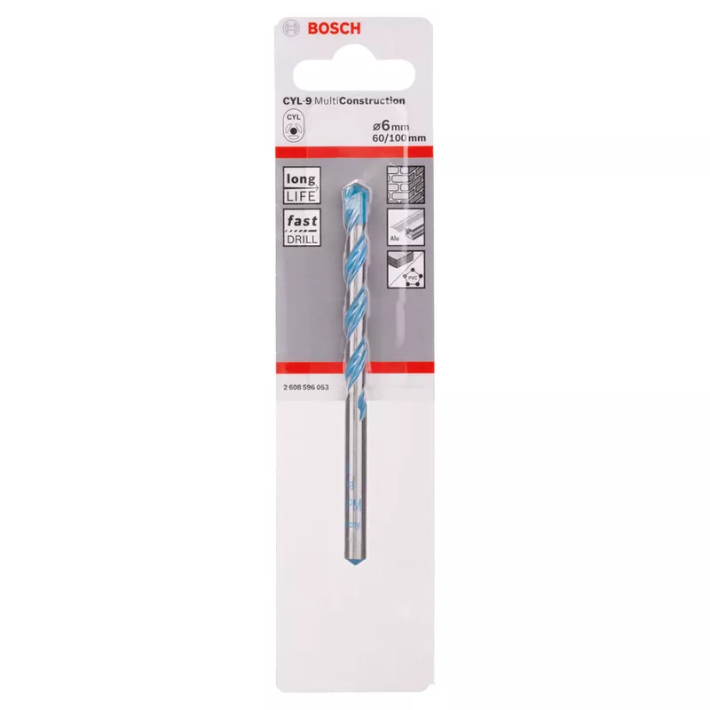 Broca Bosch CYL-9 Multimaterial Ø6 x 60 x 100 mm