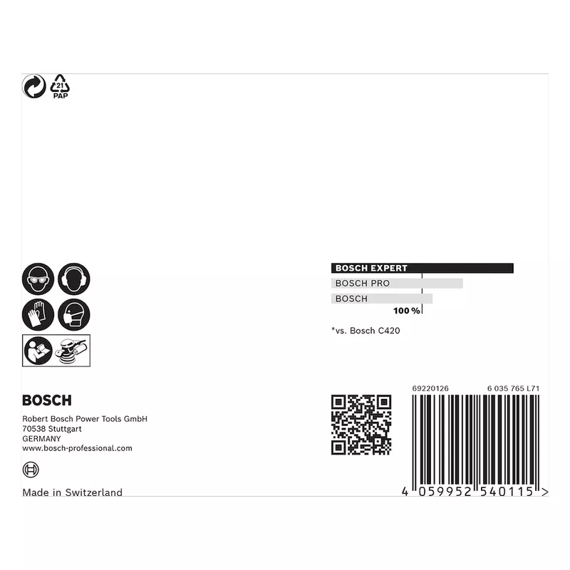 Disco de Lixa EXPERT M480 125mm G120 5 peças - Bosch 