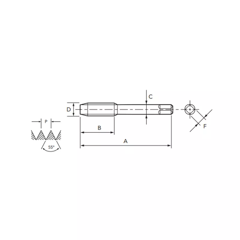Macho Manual HSS BSW 1/2''x 12 FPP 100/C 1 Peça - OSG