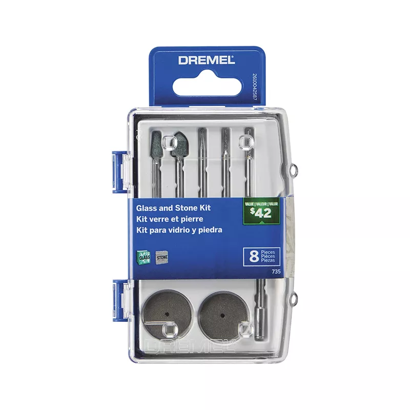 Kit De Acessórios de Micro Retífica para Vidro e Pedra 9pçs 735 - Dremel 