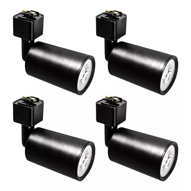 Kit Trilho Eletrificado p/ Spot Led 1M + 4 Spots 7W 6.500K Preto - Noll Led