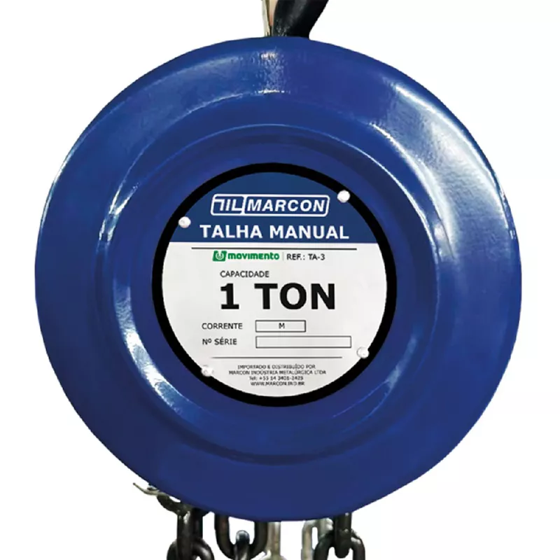 Talha Manual Compacta 1000kg 3mt (TA-3) - Marcon | Ritec Máquinas e ...