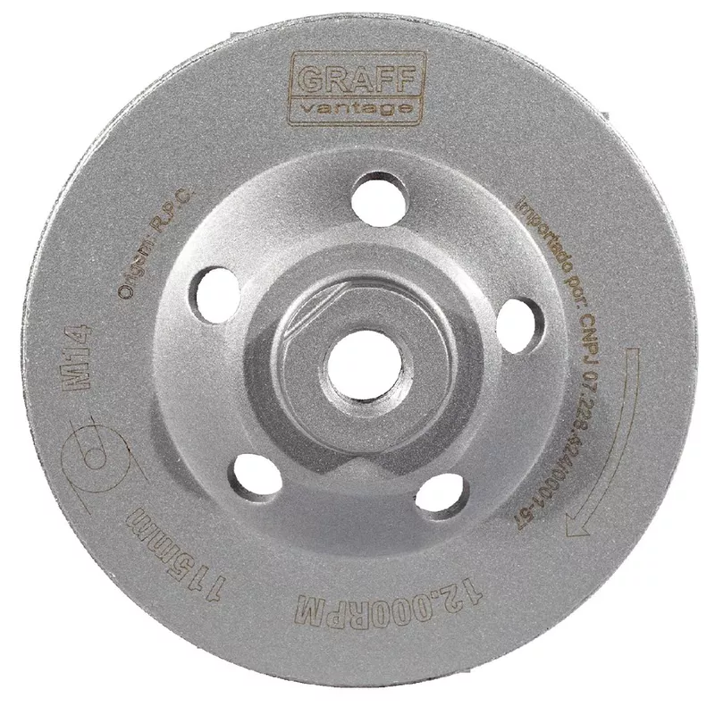 Rebolo Diamantado Tipo Prato c/ Rosca 115xM14mm (573,0005) - Graff