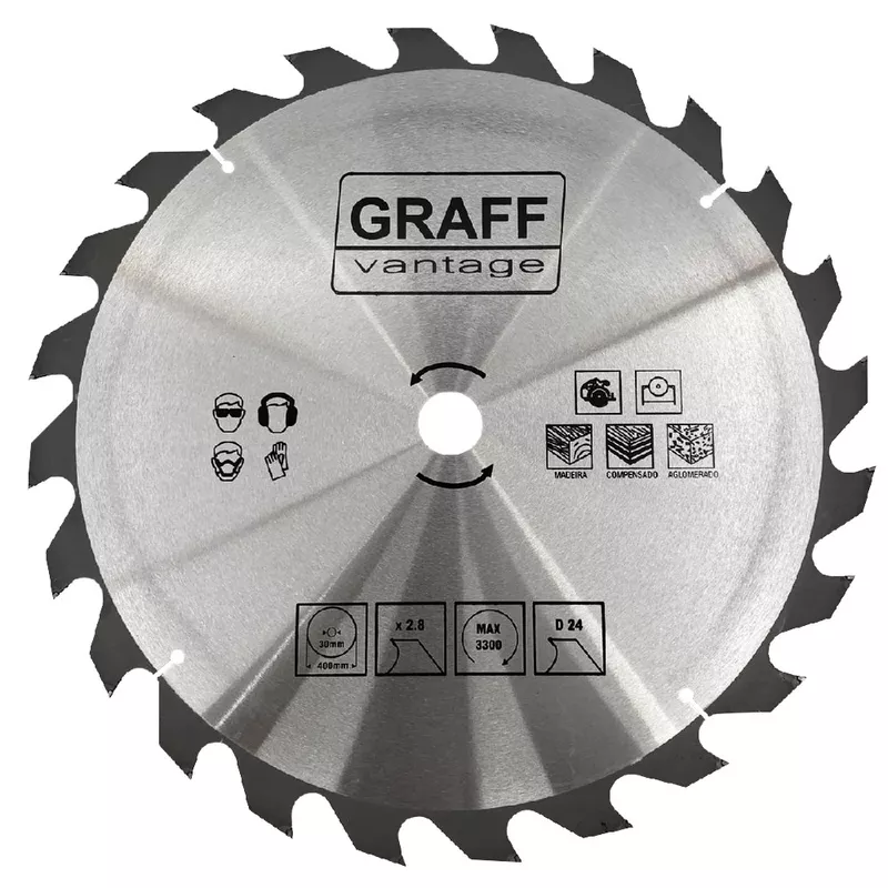 Serra Circular C/ Pastilha de Metal Duro P/ Madeira 16''24D (579,0023) - Graff Vantage 