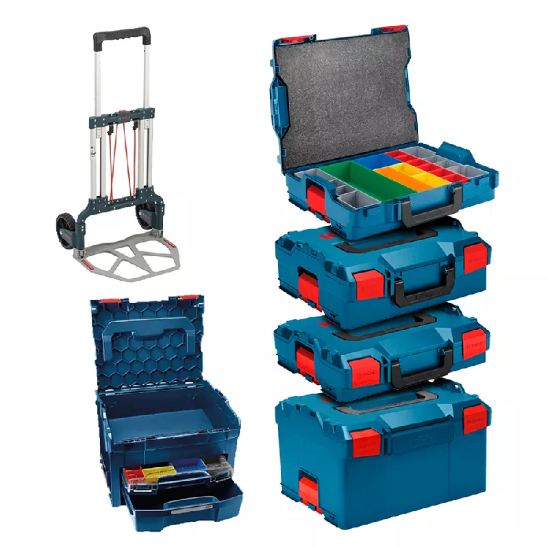 Kit 5 Maletas L-Boxx + Carrinho de Transporte Articulado - BOSCH