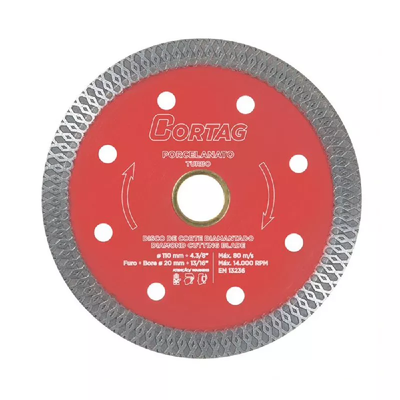 Disco de Corte Diamantado Porcelanato Best Quality 110mm - CORTAG