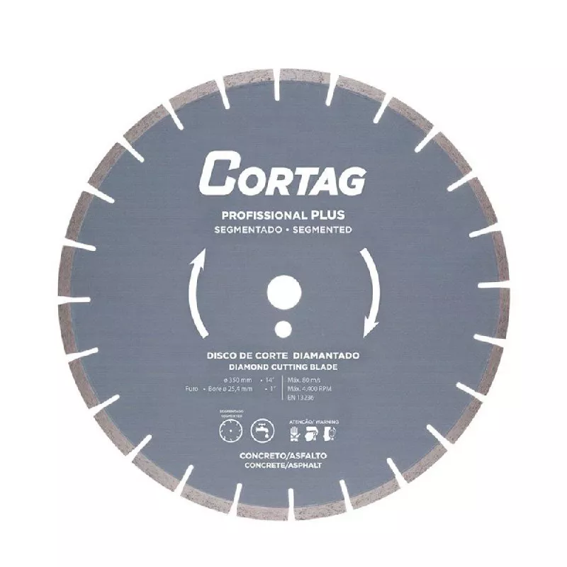 Disco Diamantado Para Concreto/Asfalto 350mm Plus - Cortag