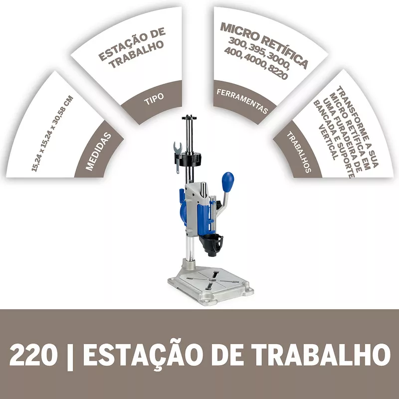 Kit Dremel Micro Retífica 4000 + Estação de Trabalho + Brocas