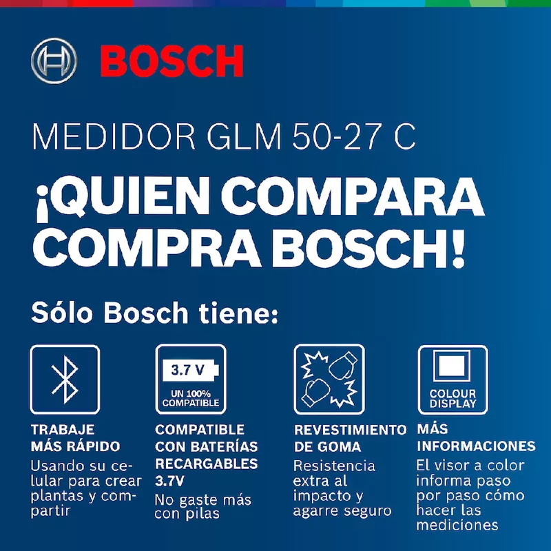 Trena laser GLM 50-27 C 50 metros com Bluetooth - Bosch