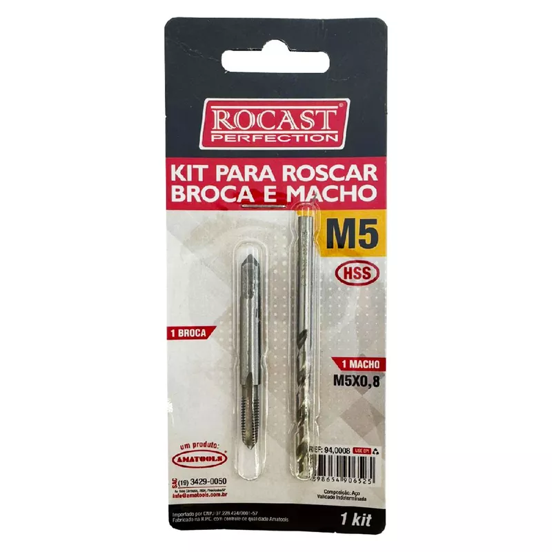 Kit Para Roscar Broca e Macho HSS M5 x 0,8mm (94,0008) - Rocast | Ritec ...