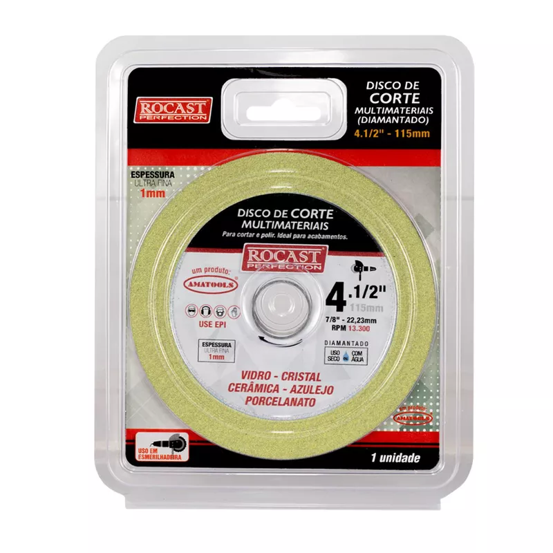 Disco de Corte Diamantado Multimateriais 4.1/2'' (412,0003) - Rocast ...
