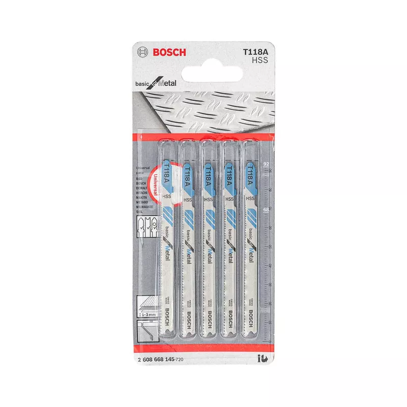 Lâmina serra tico tico Bosch T118A Basic for metal 5pçs