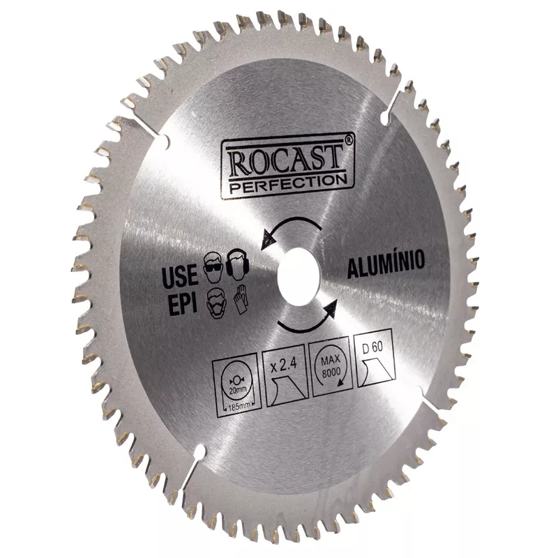 Serra Circular Pastilha Metal Duro Alumínio 185mm x 60 Dentes (120,0003 ...