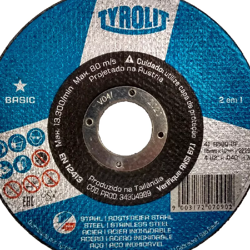 Combo Disco de Corte Deep Cut 4.1/2'' x 1.0 x 7/8'' Basic 2in1 - 34304989 - TYROLIT