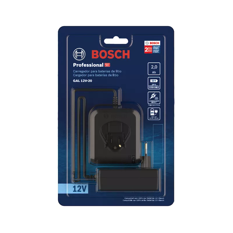 Carregador de bateria Bosch GAL 12V-20, Bivolt
