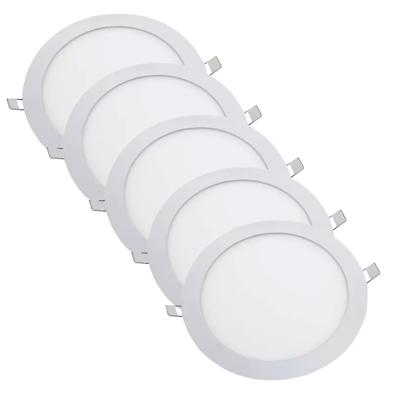 Kit Plafon LED Redondo de Embutir 24W - 4000K Com 5 Unidades (520,0044) - Noll LED