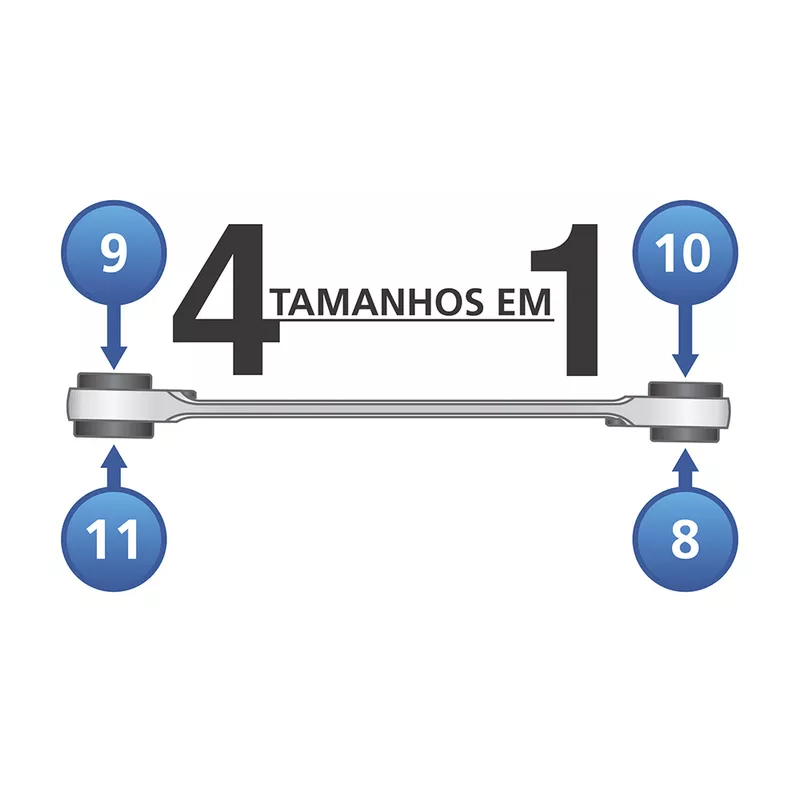 Chave Com Catraca 4 Bocas 21x22x24x27mm (44637/107) - Tramontina Pro