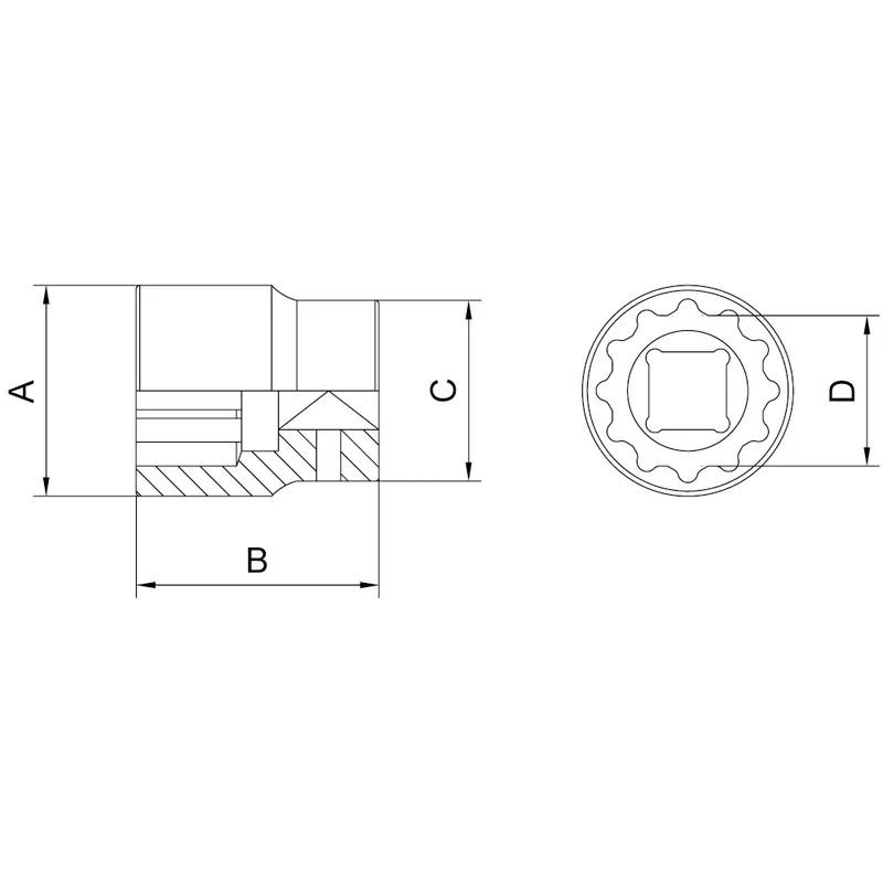 Soquete Estriado 1'' x 2.3/8'' (44912/012) - Tramontina Pro