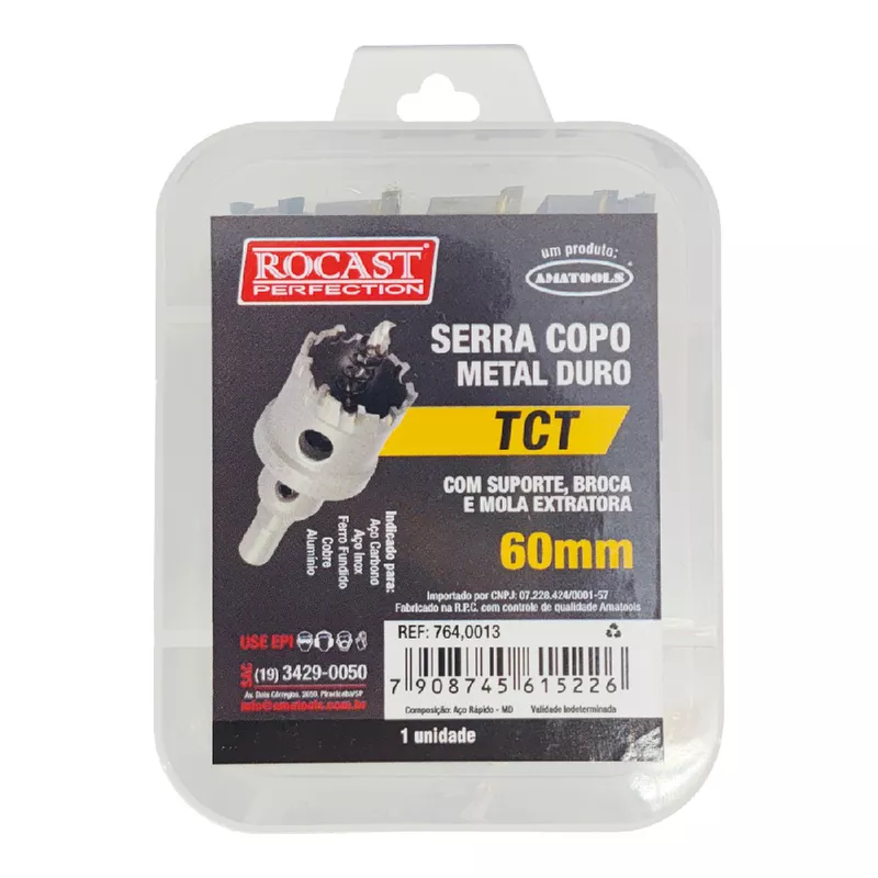 Serra Copo Metal Duro TCT 60mm (764,0013) - Rocast | Ritec