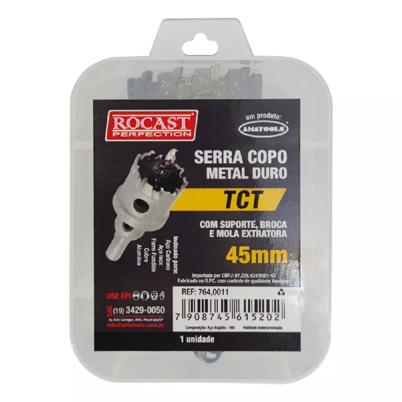 Serra Copo Metal Duro TCT 45mm (764,0011) - Rocast | Ritec Máquinas e ...