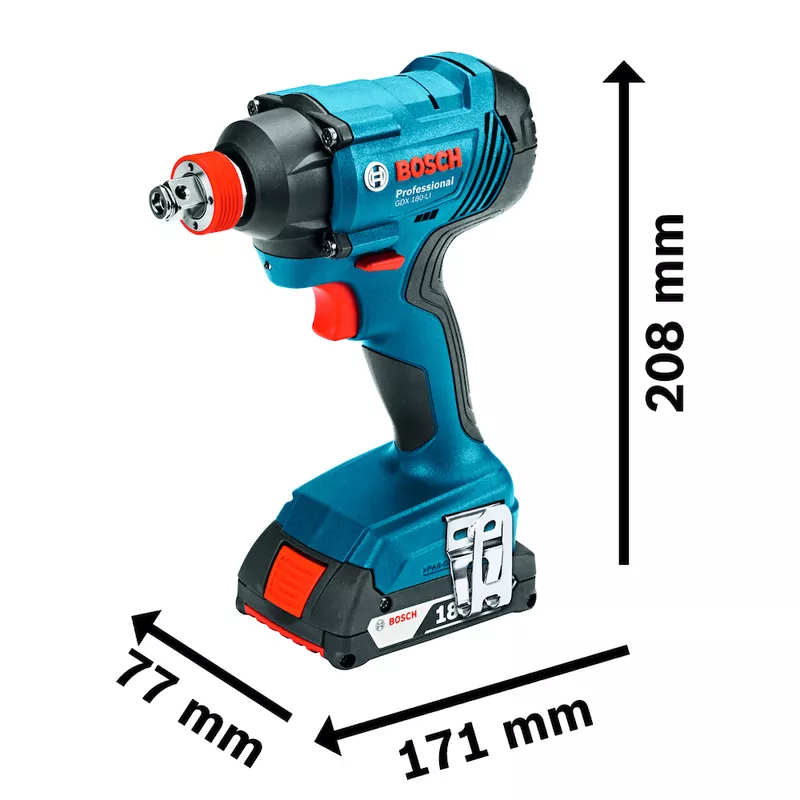 Chave de impacto GDX 180-LI, 2 baterias 18V e maleta - Bosch