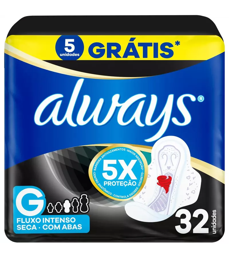 Always Absorvente Noturno Seca G com Abas 32 unida... - AIKO COSMÉTICOS