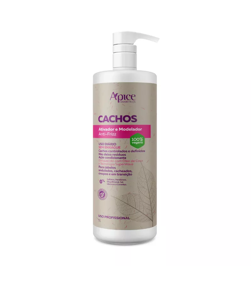 Apice Ativador e Modelador Anti-Frizz Cachos 1L - AIKO COSMÉTICOS
