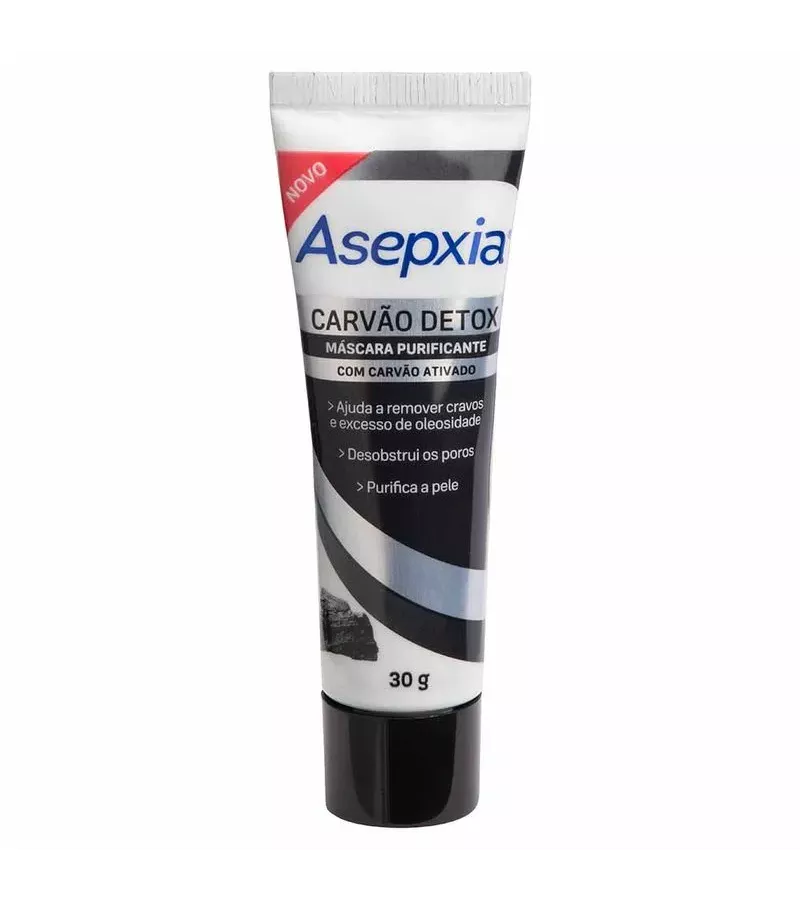 Asepxia Carvão Detox Máscara Purificante 30g - AIKO COSMÉTICOS