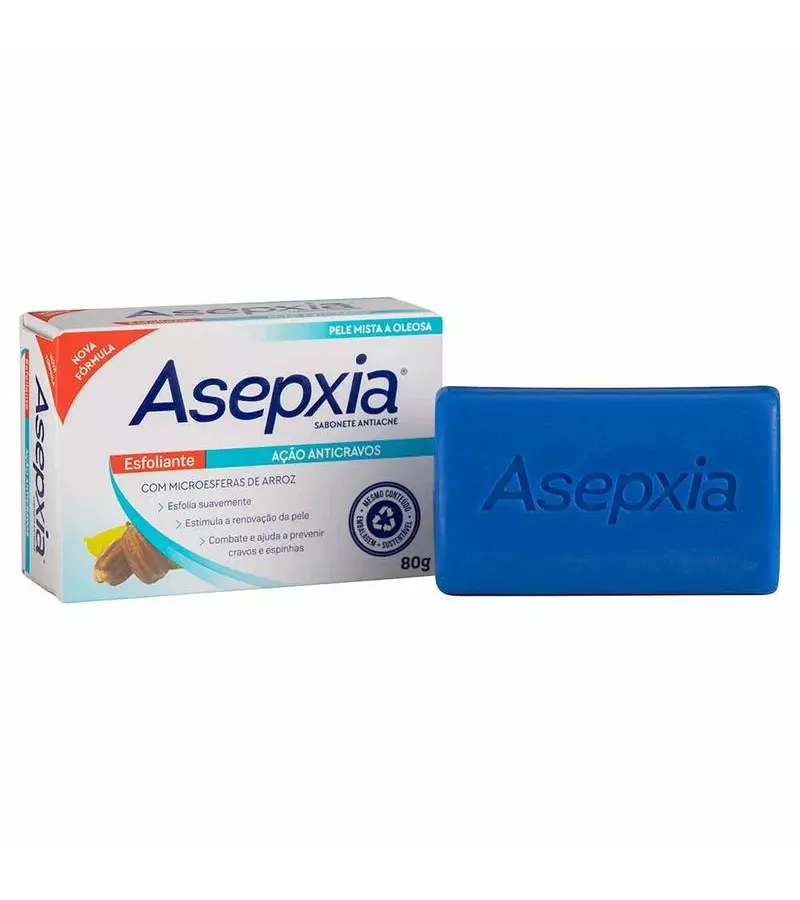 Asepxia Sabonete Antiacne Esfoliante Ação Anticrav... - AIKO COSMÉTICOS