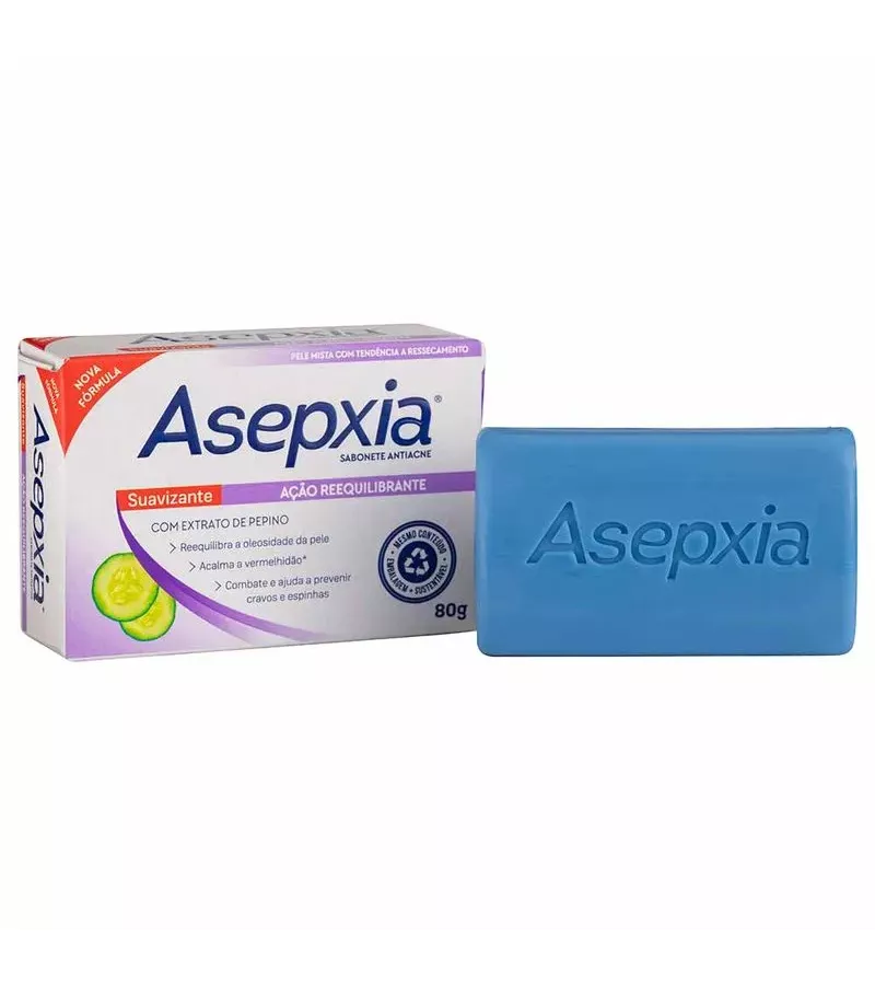 Asepxia Sabonete Antiacne Suavizante Ação Reequili... - AIKO COSMÉTICOS
