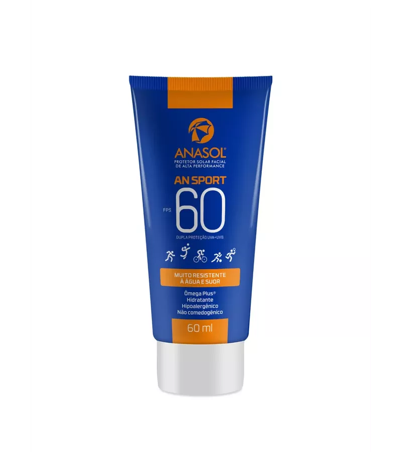 Anasol Protetor Solar Facial FPS 60 Sport 60ml - AIKO COSMÉTICOS