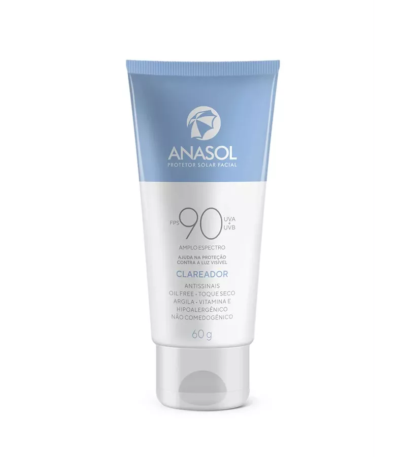 Anasol Protetor Solar Facial FPS 90 Clareador 60g - AIKO COSMÉTICOS