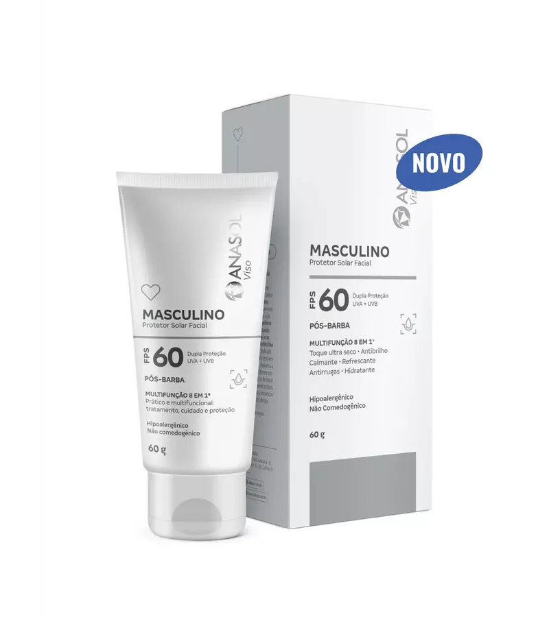 Anasol Protetor Solar facial Masculino FPS 60 Pós ... - AIKO COSMÉTICOS