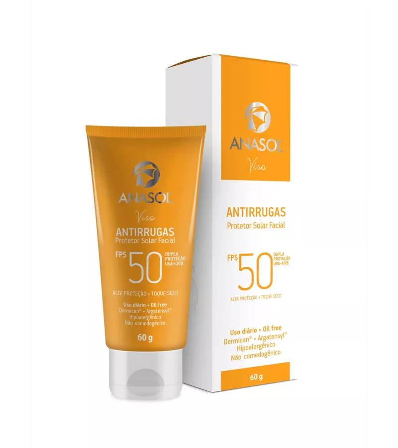 Anasol Protetor Solar Facial Antirrugas FPS 50 Hid... - AIKO COSMÉTICOS
