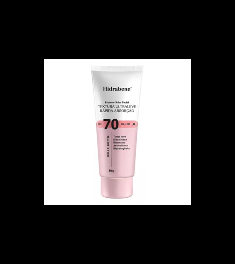 Hidrabene Protetor Solar Facial FPS 70 Textura Ult... - AIKO COSMÉTICOS