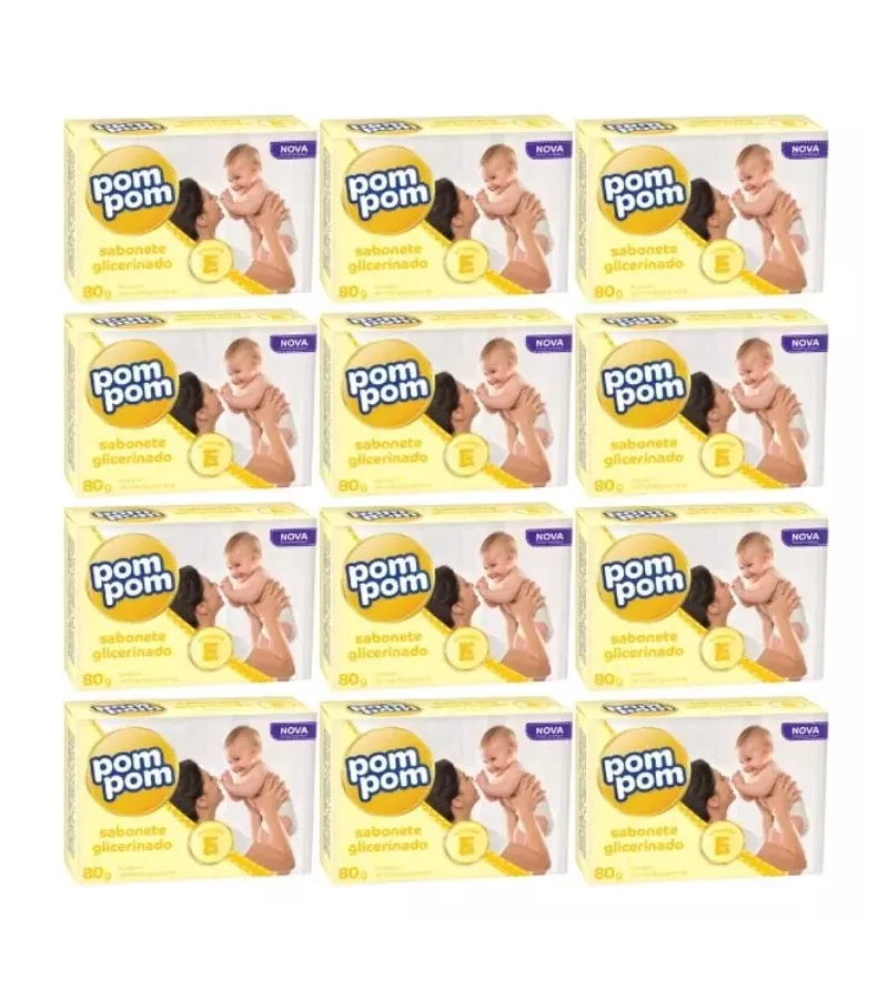 Kit c/ 12 Sabonetes Pompom Glicerinado 70g - AIKO COSMÉTICOS