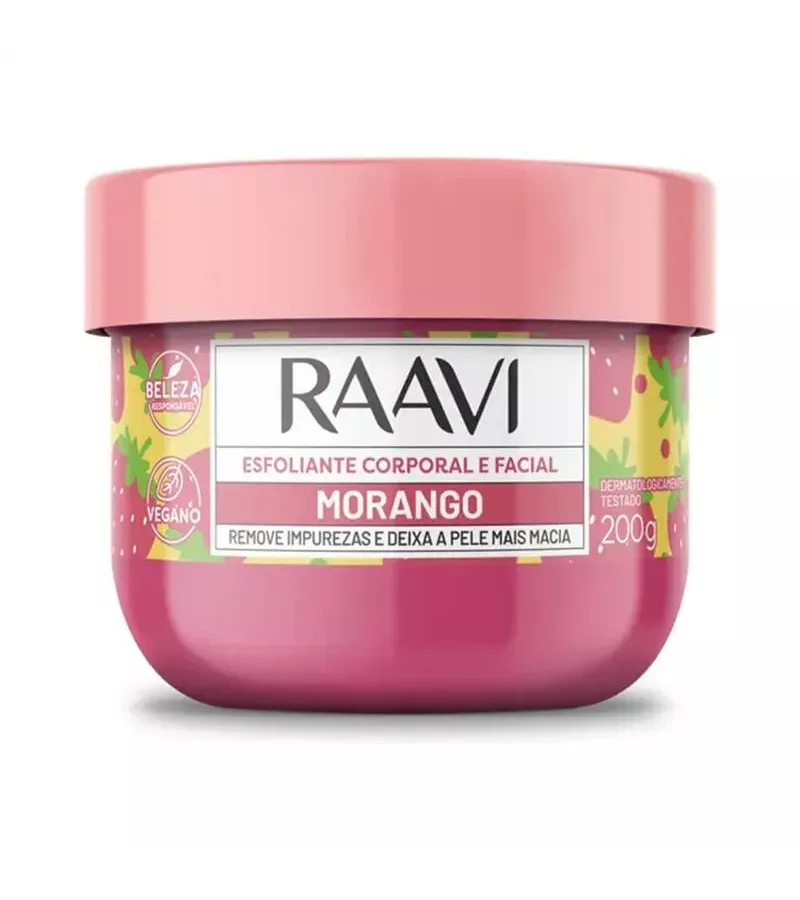 Esfoliante Corporal e Facial Morango 200g - AIKO COSMÉTICOS