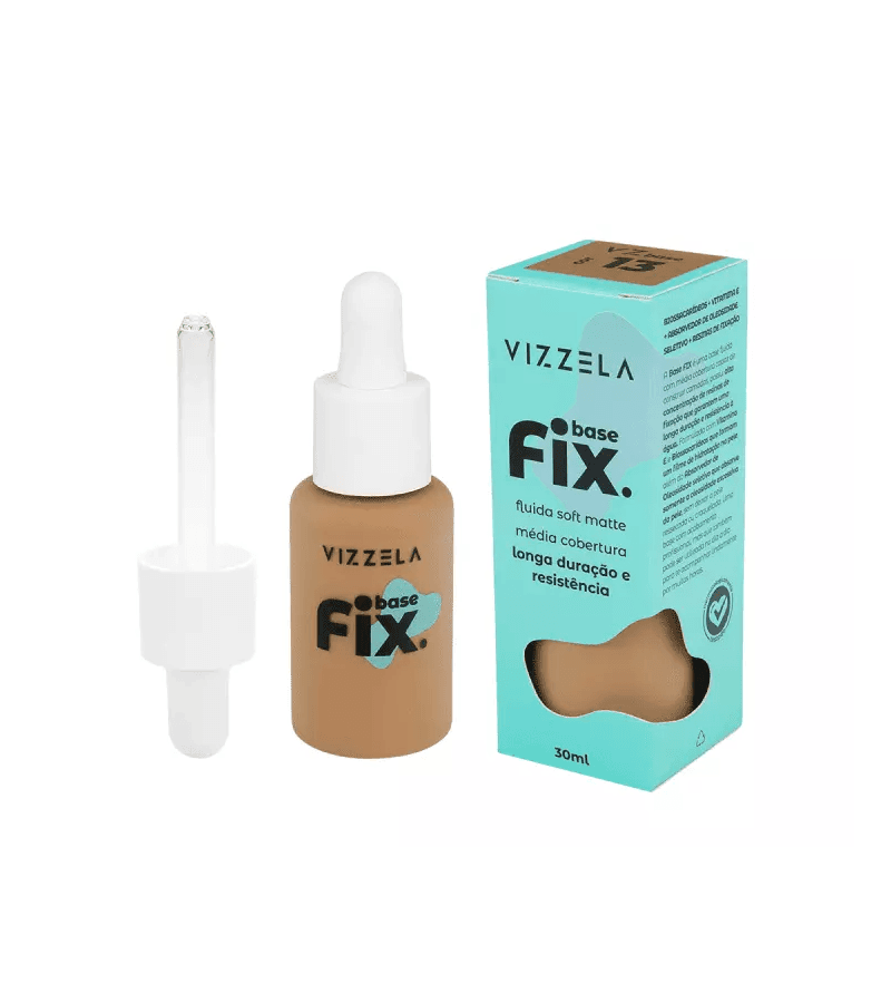 Vizzela Base Fix Fluida Soft Matte 30ml Cor 13 - AIKO COSMÉTICOS
