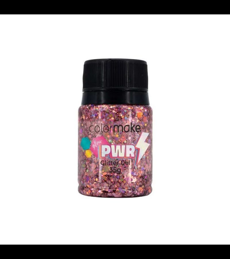 Color Make Glitter em Gel PWR 35g Rosa - AIKO COSMÉTICOS