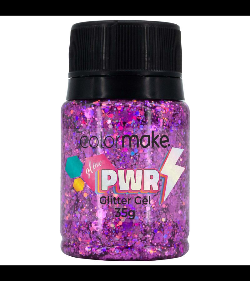 Color Make Glitter Gel PWR 35g Roxo - AIKO COSMÉTICOS