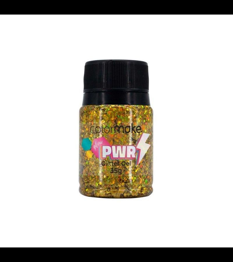 Color Make Glitter Gel PWR 35g Ouro - AIKO COSMÉTICOS