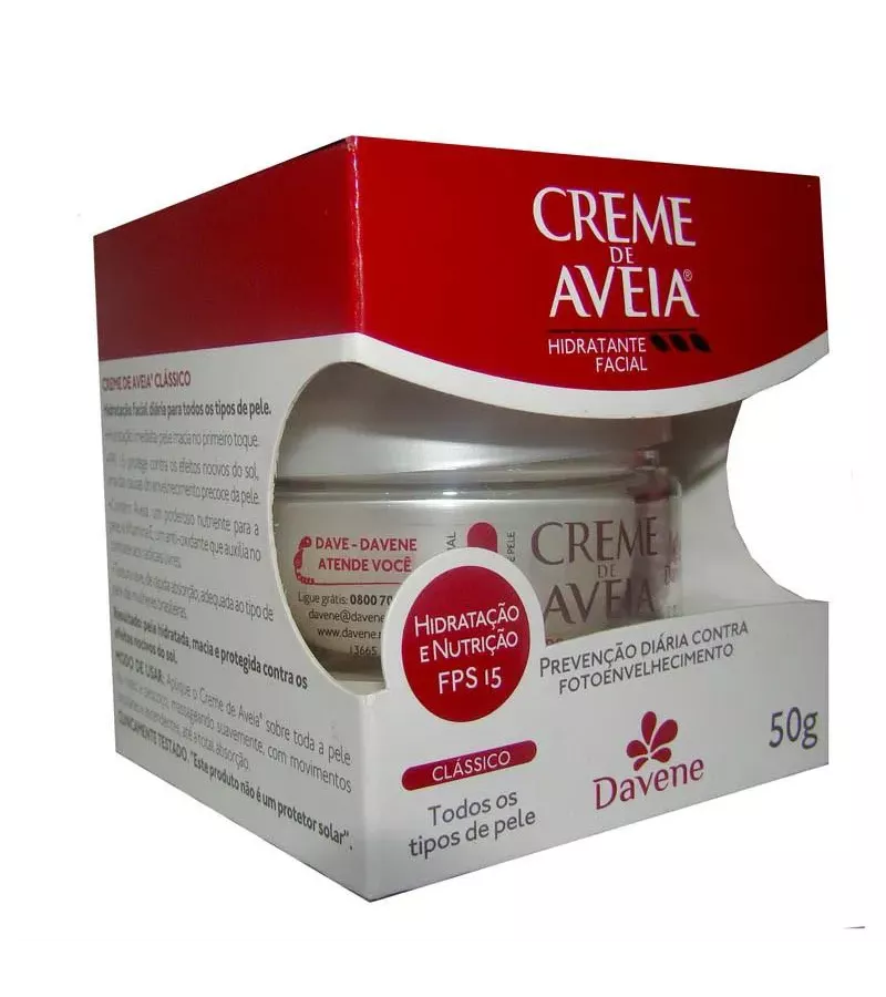 Davene Creme de Aveia Hidratante Clássico FPS15 50... - AIKO COSMÉTICOS