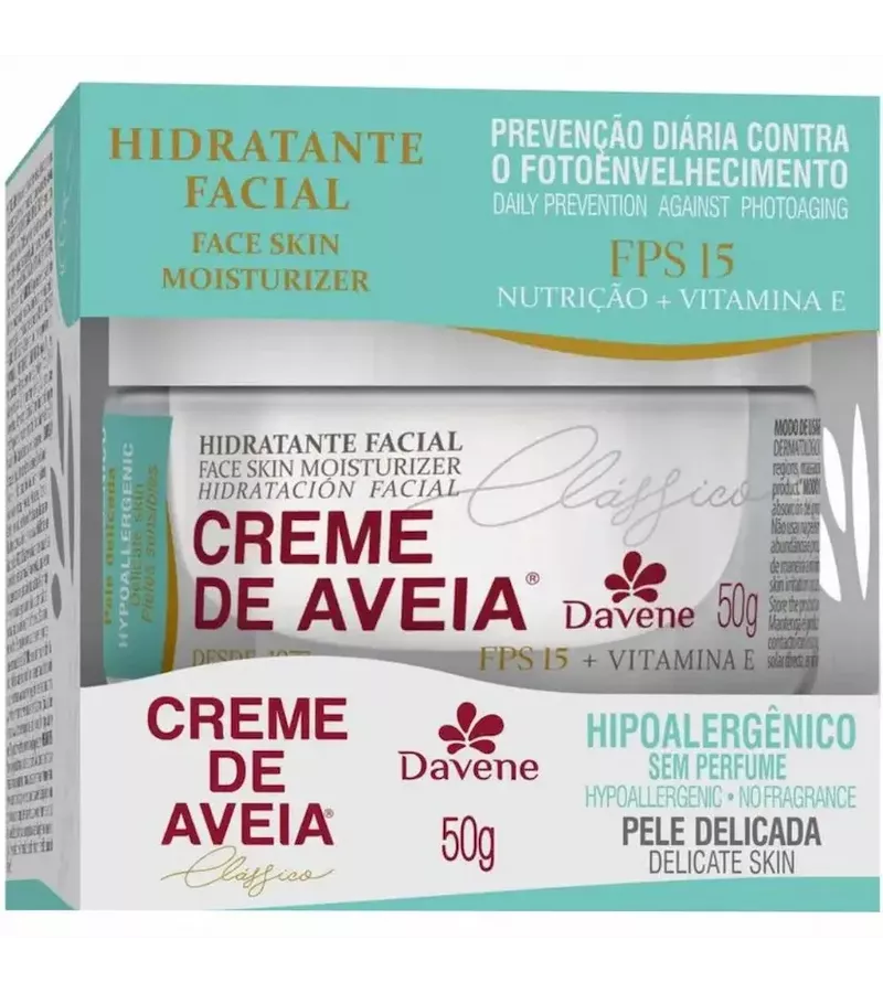 Davene Creme de Aveia Hidratante Hipoalergênico FP... - AIKO COSMÉTICOS