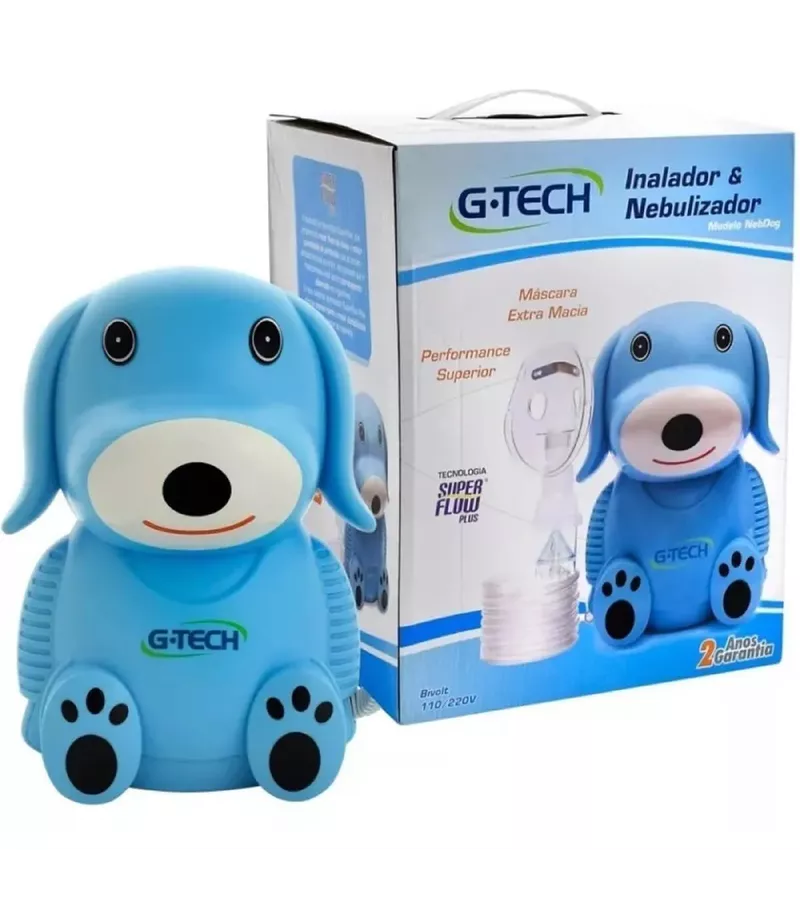  G-Tech Inalador Nebulizador Nebdog Azul Bivolt - AIKO COSMÉTICOS