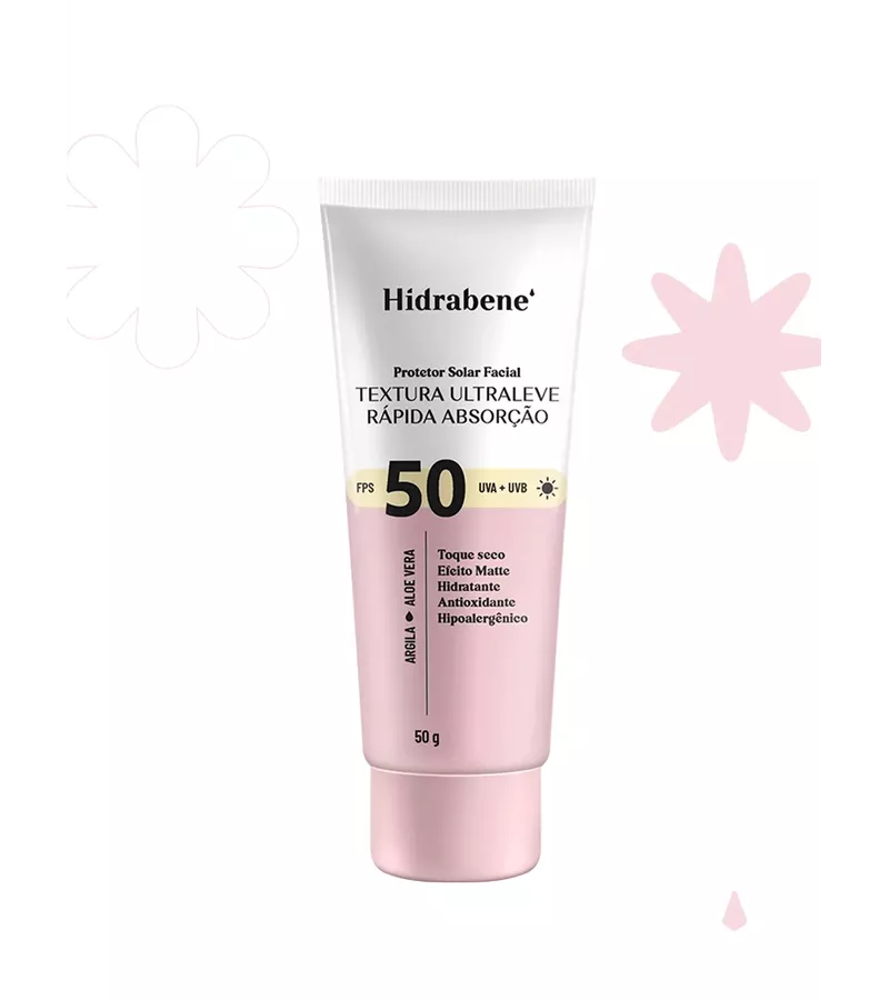 Hidrabene Protetor solar facial FPS 50 50g - AIKO COSMÉTICOS