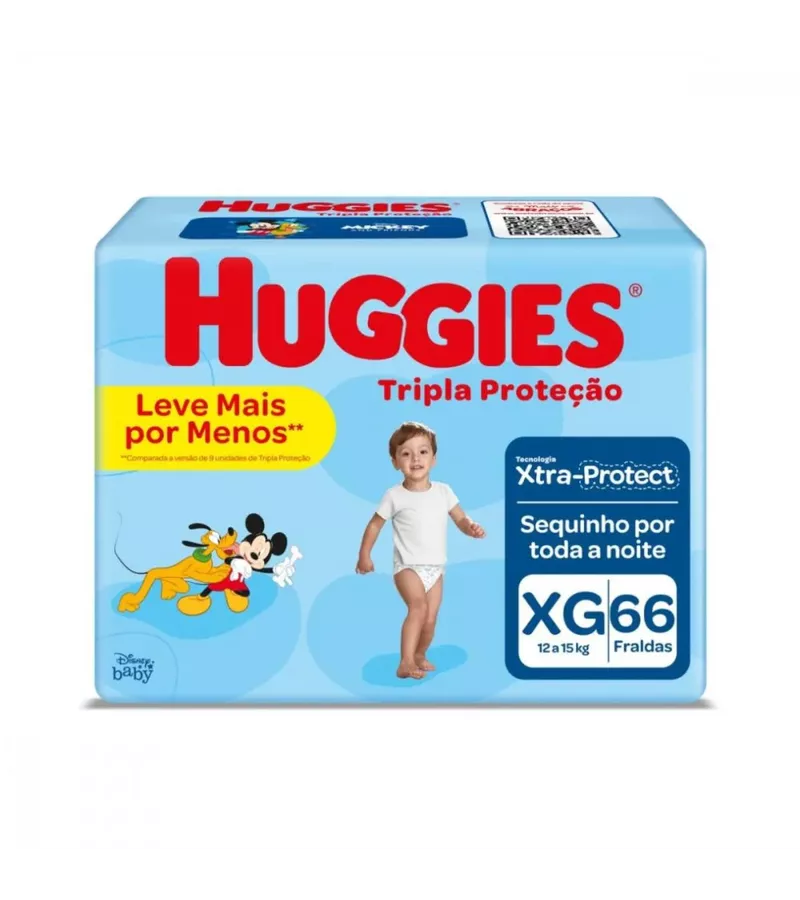 Huggies Fralda Tripla Proteção XG 66 Unidades - AIKO COSMÉTICOS